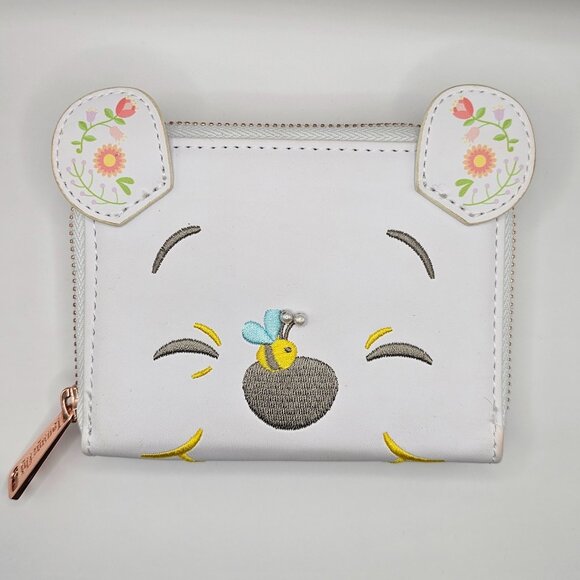 Loungefly Disney Winnie the Pooh Folk Floral Faux Leather Zip Around Wallet - Picture 1 of 4
